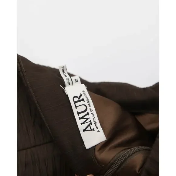 AMUR Sue Pleated Gown Size 12 - Picture 15 of 15